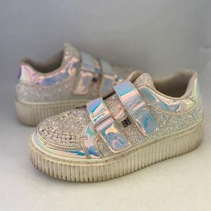 Iridescent platform sneakers